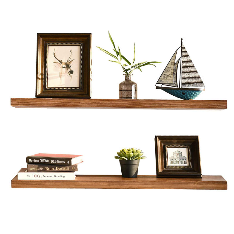 Union Rustic Denton 2 Piece Pine Solid Wood Floating Shelf & Reviews Wayfair